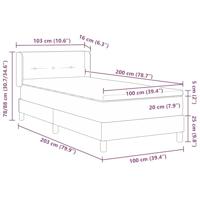 Boxspringbed met Matras - Donkergrijs, 100x200 cm, Stof - thumbnail