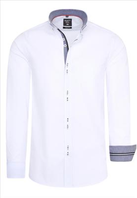Italian Style - Heren Overhemd - Dubbele Knopen - Wit - Style-Italy Italian Style - Heren Overhemd - Dubbele Knopen - Wit - Style-Italy