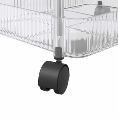 VidaXL Opbergtrolley 2-laags 37x28x43,5 cm acryl transparant - thumbnail