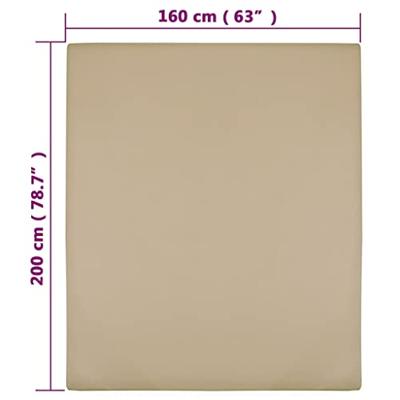 VidaXL Hoeslakens jersey 2 st 160x200 cm katoen taupe