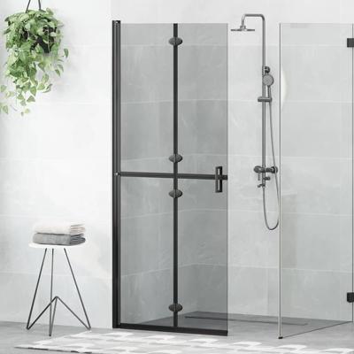 Inloop douche wand Zwart en donkertransparant 80 x 190 cm