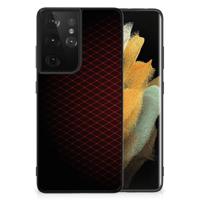 Samsung Galaxy S21 Ultra Back Case Geruit Rood - thumbnail