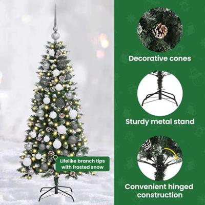 VidaXL Kunstkerstboom met 150 led groen 120 cm pvc en plastic en staal