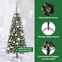 VidaXL Kunstkerstboom met 150 led groen 150 cm pvc en plastic en staal - thumbnail