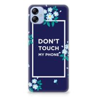 Samsung Galaxy A04e Silicone-hoesje Flowers Blue DTMP - thumbnail