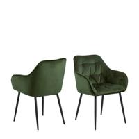 Bendt Eetkamerstoel 'Loren' Velvet, kleur Forest Green - thumbnail