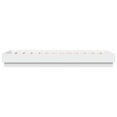 Bedframe met LED-verlichting wit 75x190 cm