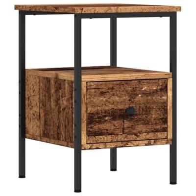Nachtkastjes 2 st 34x36x50 cm bewerkt hout oud houtkleurig