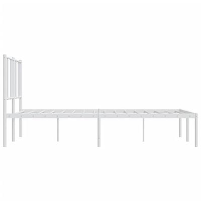 Bedframe met hoofdbord metaal wit 120x200 cm