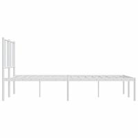 Bedframe met hoofdbord metaal wit 120x200 cm - thumbnail
