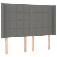 Boxspring met matras en LED stof donkergrijs 140x190 cm - thumbnail