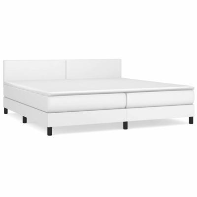 Boxspring met matras kunstleer wit 200x200 cm