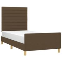 Bedframe zonder matras 80x200 cm stof donkerbruin - thumbnail