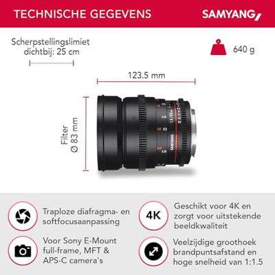 Samyang 24mm T1.5 VDSLR ED AS IF UMC II Sony FE - thumbnail