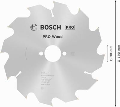 Bosch Accessoires Cirkelzaagblad Optiline Wood 190 x 30 x 2,6 mm, 12 1st - 2608641187 - thumbnail