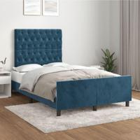 Bedframe zonder matras 120x200 cm fluweel donkerblauw - thumbnail
