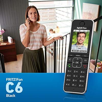 FRITZ! FRITZ!FON C6 Black Edition Draadloze VoIP-telefoon Antwoordapparaat, Babyfoon, Handsfree, PIN-code LC-display Zwart FRITZ! FRITZ!FON C6 Black Edition Draadloze VoIP-telefoon Antwoordapparaat, Babyfoon, Handsfree, PIN-code LC-display Zwart