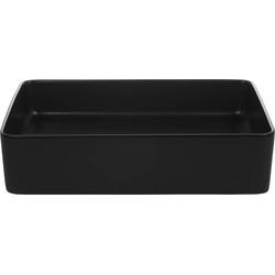 Saqu Sink vierkante waskom 35x50x14,5cm keramiek glanzend zwart