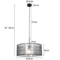 Steinhauer HanglampSparkled 50cm met zwart transparante kap - 8152ZW - thumbnail
