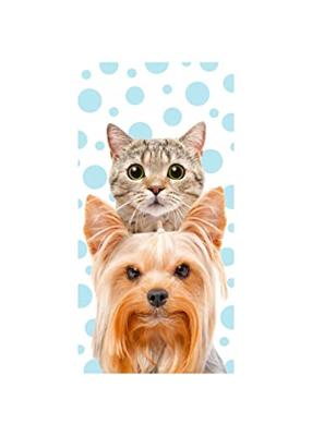 Hond en kat Strandlaken 70 x 140 cm Hond en kat Strandlaken 70 x 140 cm