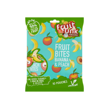 Fruitfunk Fruit Bites Banana & Peach 10 x 10 g bij Jumbo