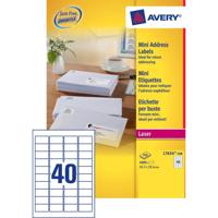 Avery Witte laseretiketten QuickPeel ft 45,7 x 25,4 mm (b x h), 4.000 stuks, doos van 100 blad - thumbnail