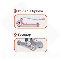 MONDO On and Go Scribble Scooter 5 in 1 - Roze - thumbnail