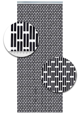 Vliegengordijn Hulzen Verspringen Zwart - 100cm x 240cm