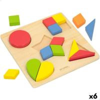 Houten Kinderpuzzel Woomax Vormen + 12 Maanden 16 Onderdelen (6 Stuks) - thumbnail