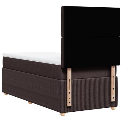 Boxspring met matras stof donkerbruin 90x190 cm - thumbnail