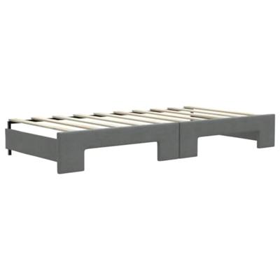 Slaapbank met onderschuifbed 90x190 cm stof donkergrijs