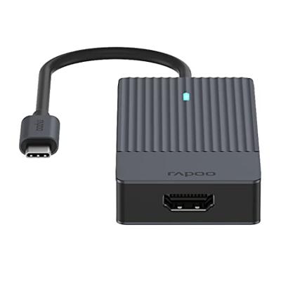 Rapoo UCM-2001 USB-C Adapter 4-in-1 USB Hub Zwart - thumbnail