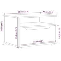 Tv-meubel VISNES 60x40x38 cm bewerkt hout wit - thumbnail