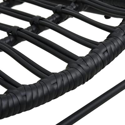 Tuinstoel poly rattan zwart