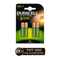 Duracell oplaadbare batterijen Recharge Plus AAA, blister van 4 stuks - thumbnail