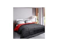 HUDSON Licht microvezel dekbed 200g / m² 240x260cm grijs en rood - thumbnail