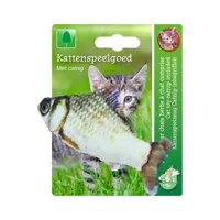 Kattenspeelgoed vis met catnip grijs/bruin 11 cm Speelplezier-kat Gebr. de Boon - Gebr de boon - thumbnail
