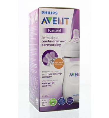 Philips AVENT Naturel voedingsfles 260 ml transparant