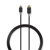 Kabel USB 2.0 | Type-C male - Micro-B male | 1,0 m | Antraciet - thumbnail