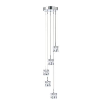 Searchlight Vide hanglampIce Cube 5x5w - 3000K - 18cm metaalgrijs - 6775-5-LED
