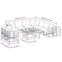 Tuinbankenset met kussen 10 pcs Zwart Aluminium - thumbnail