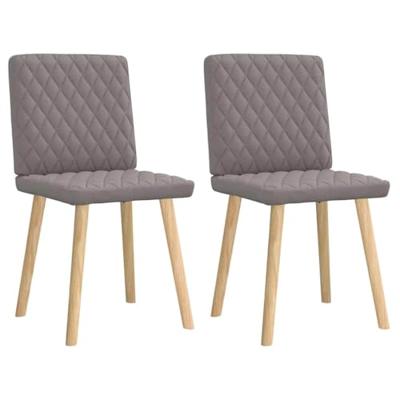 Eetkamerstoelen draaibaar 2 st stof taupe