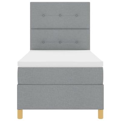 Boxspringbed met matras stof lichtgrijs 100x200 cm