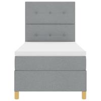 Boxspringbed met matras stof lichtgrijs 100x200 cm - thumbnail