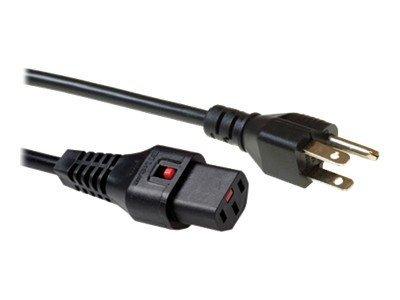 ACT AK5063 Netsnoer USA Stekker male | C13 IEC Lock | Zwart | 2 meter