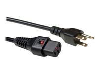 ACT AK5063 Netsnoer USA Stekker male | C13 IEC Lock | Zwart | 2 meter - thumbnail