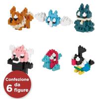 Set van 6 stenen figuren - BANDAI - NANOBLOCK - Pokémon-pakket van het normale type - thumbnail