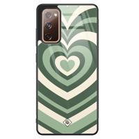 Samsung Galaxy S20 FE glazen hardcase - Hart swirl groen - thumbnail