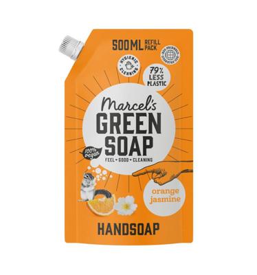 Marcel's Green Soap Handzeep sinaasappel & jasmijn navul 500 Milliliter