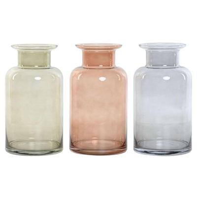 Vaas Home ESPRIT Blauw Groen Amber Kristal 14,5 x 14,5 x 26,5 cm (3 Stuks)